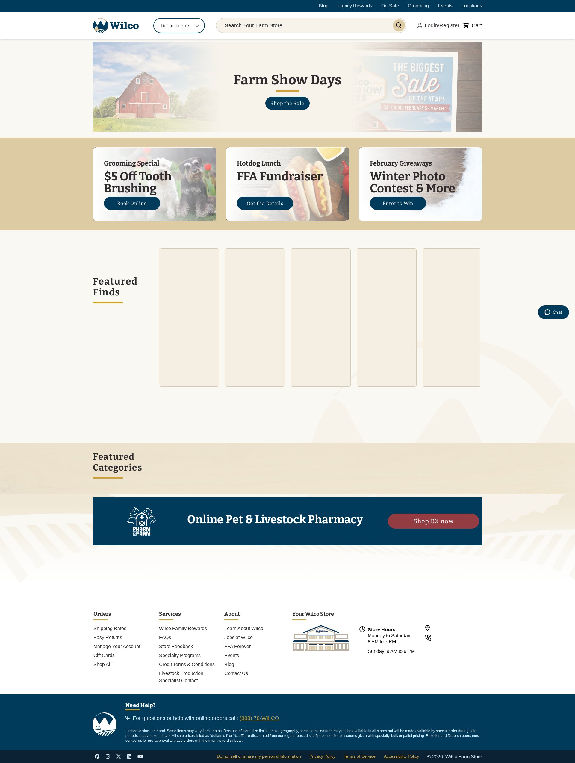 Wilco Farm Stores website screenshot