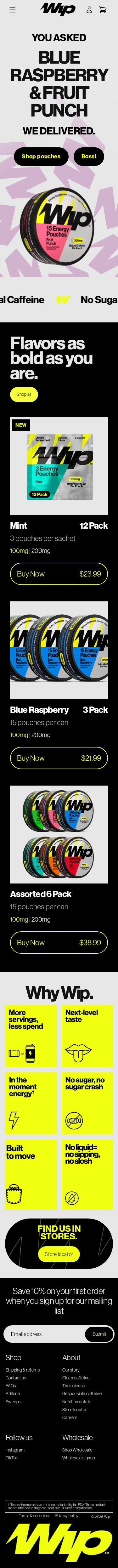 Wip mobile website screenshot