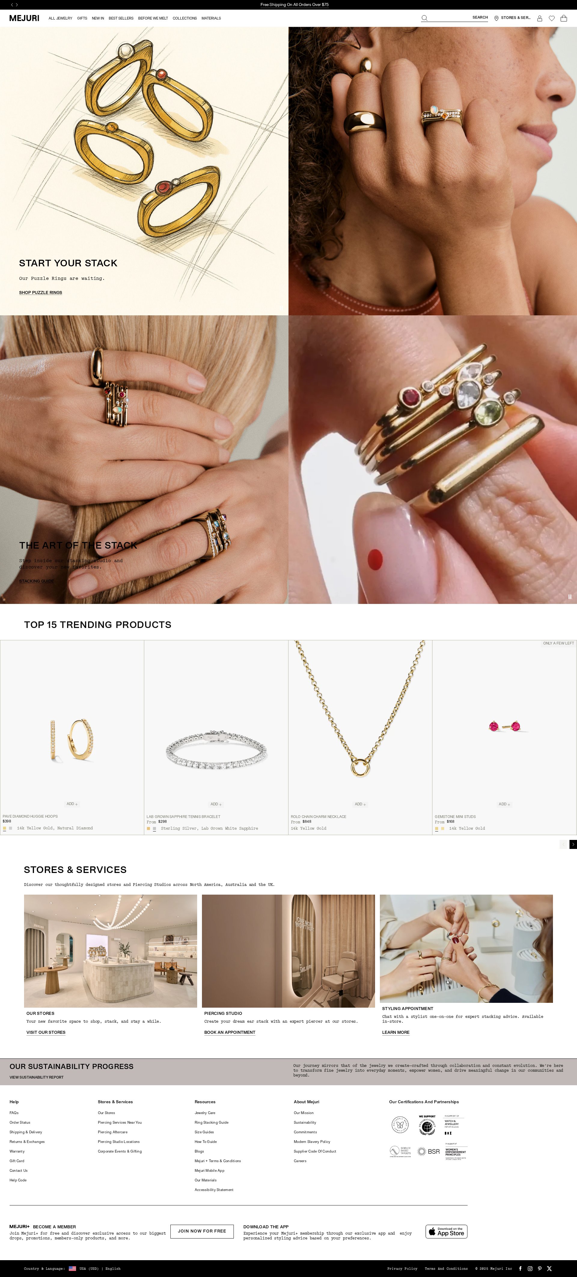 Mejuri website screenshot