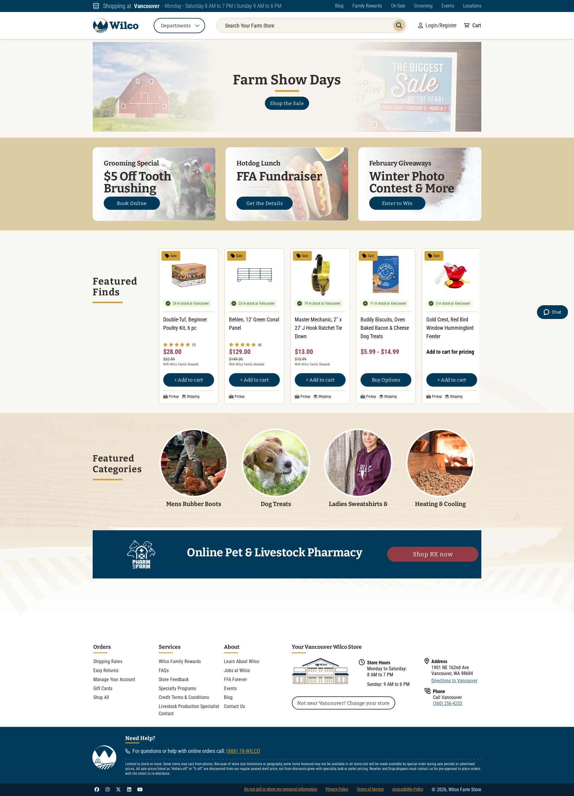 Wilco Farm Stores website screenshot