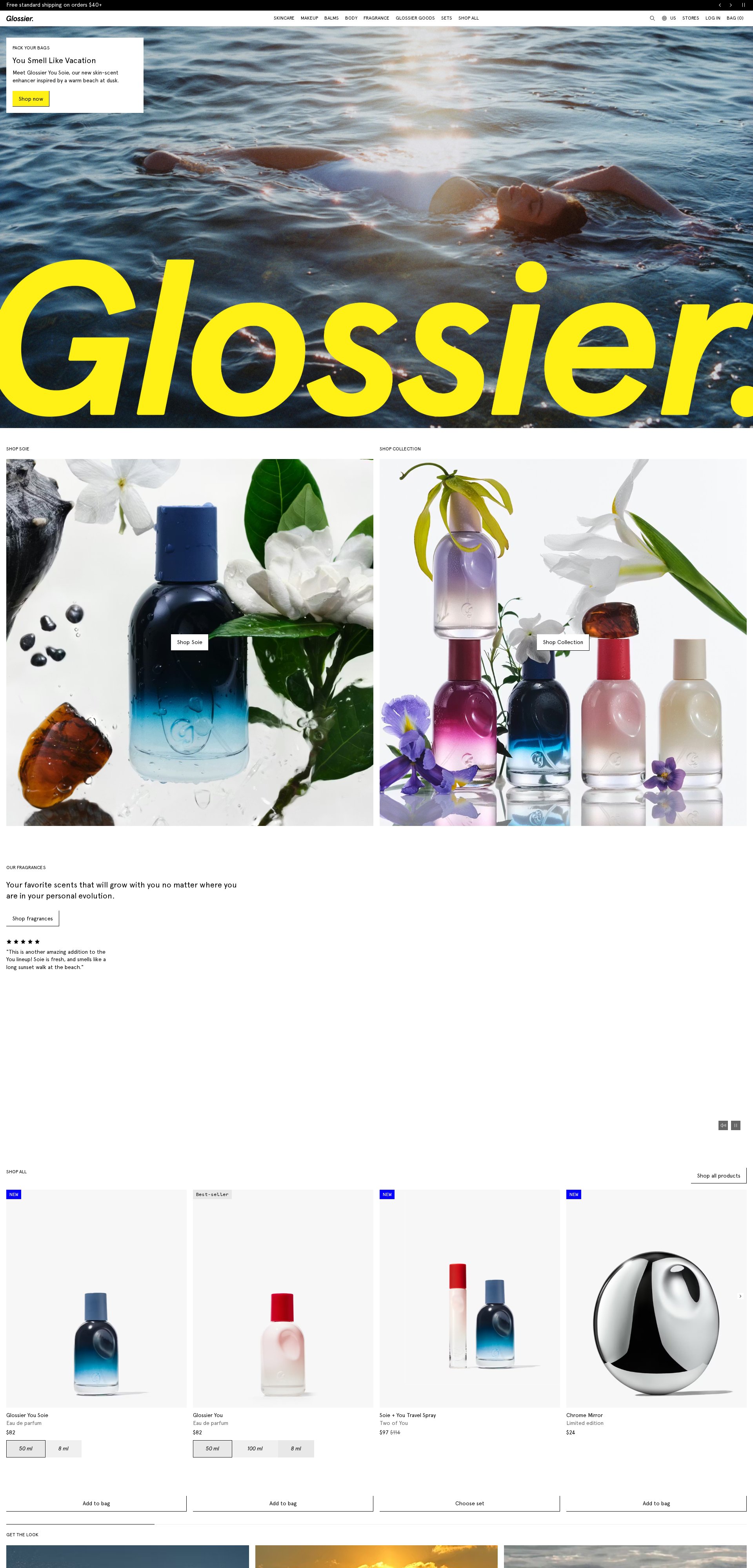 Glossier website screenshot