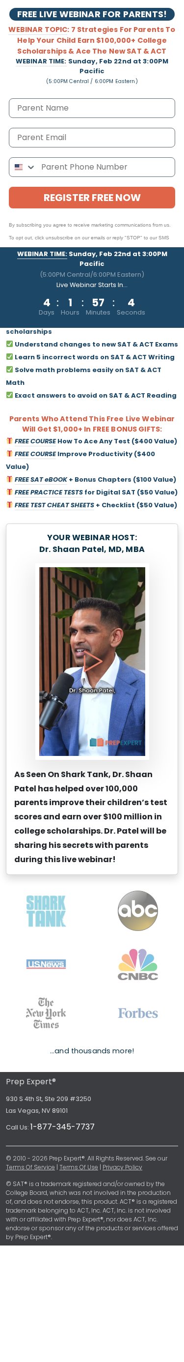 Prep Expert mobile website screenshot