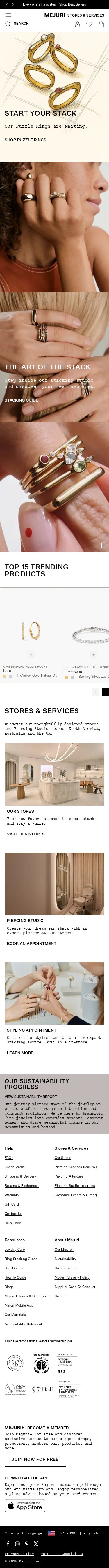 Mejuri mobile website screenshot