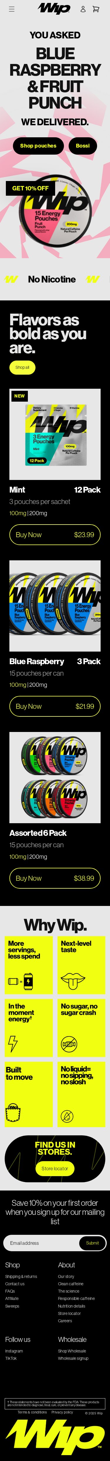 Wip mobile website screenshot