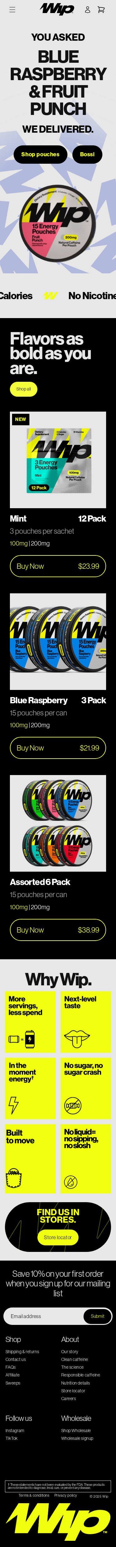 Wip mobile website screenshot