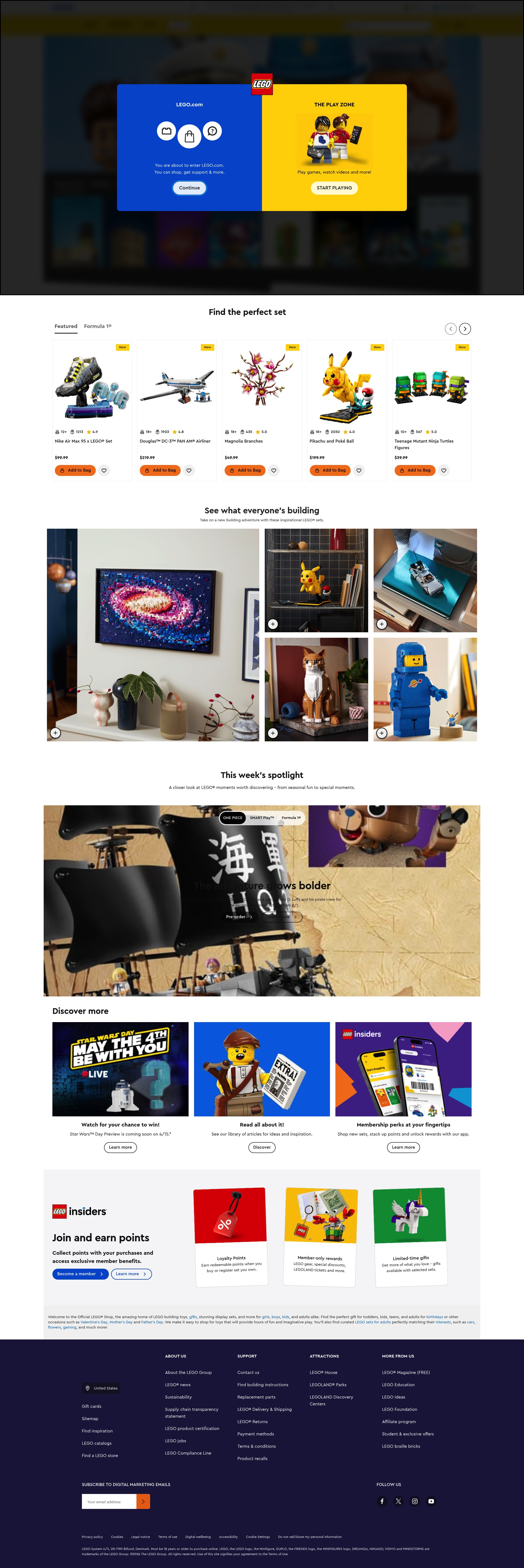 The LEGO Group website screenshot