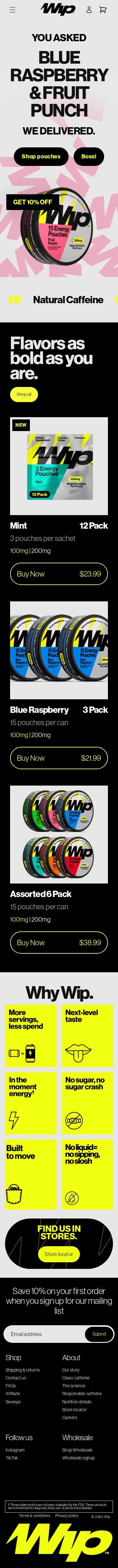 Wip mobile website screenshot