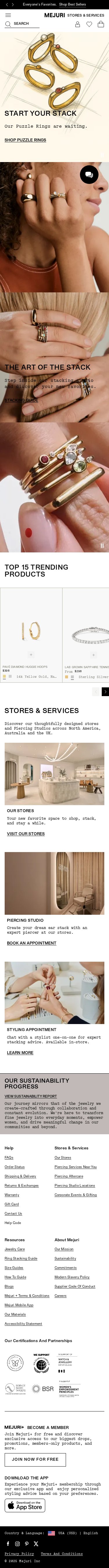 Mejuri mobile website screenshot