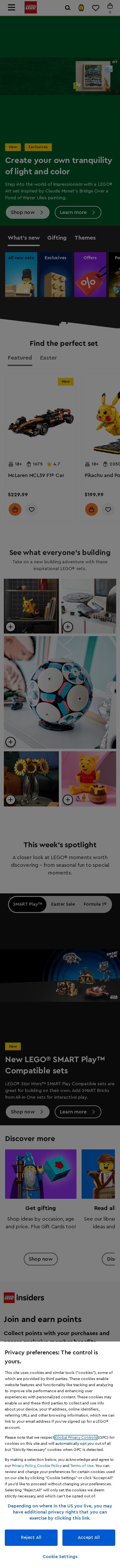 The LEGO Group mobile website screenshot
