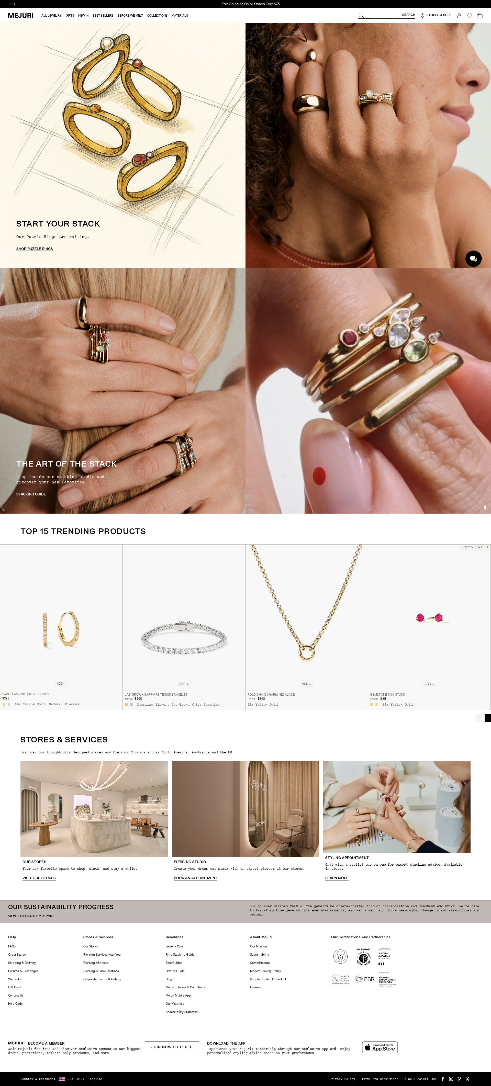 Mejuri website screenshot