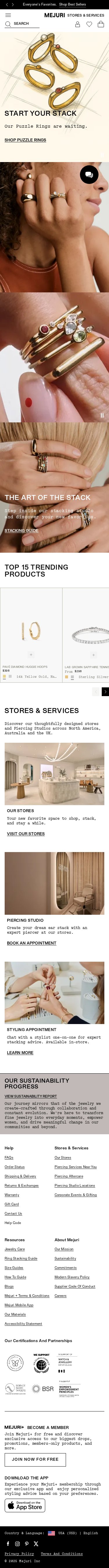 Mejuri mobile website screenshot