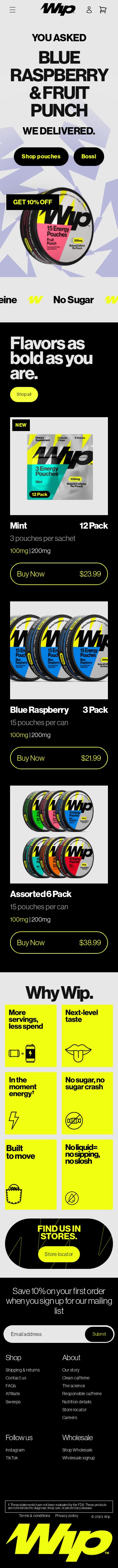 Wip mobile website screenshot