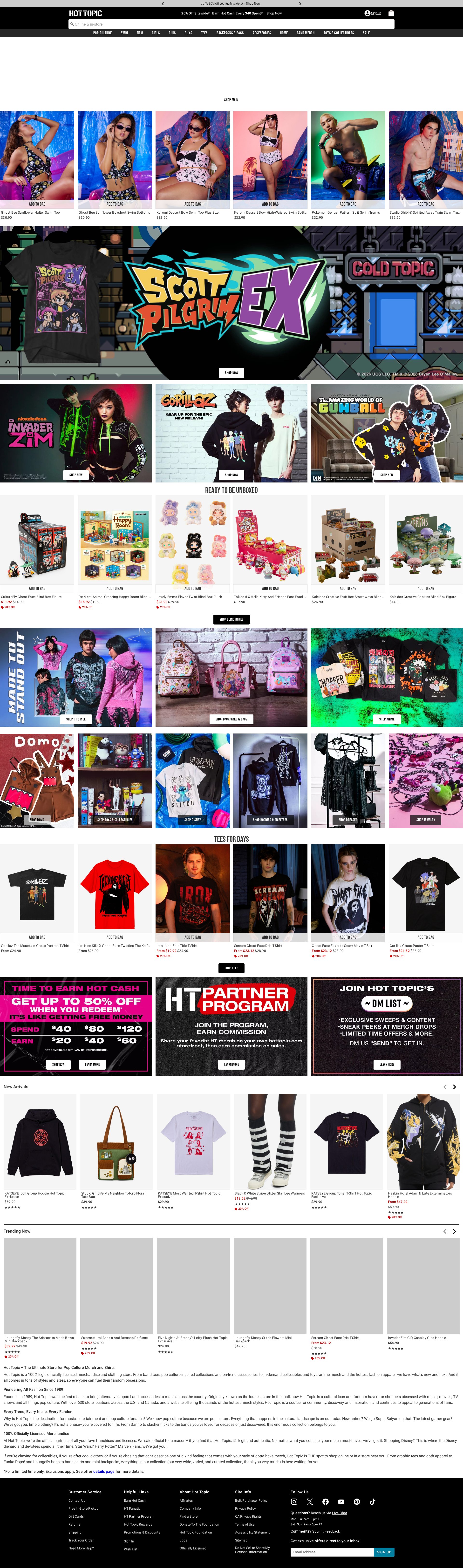 Hot Topic website screenshot