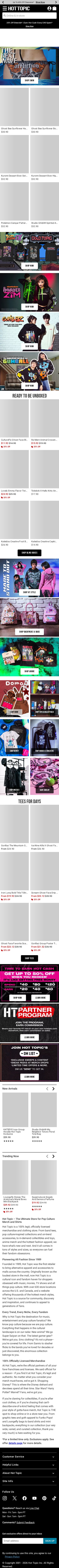 Hot Topic mobile website screenshot