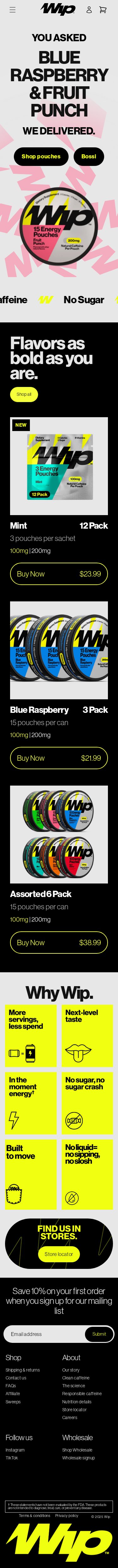 Wip mobile website screenshot