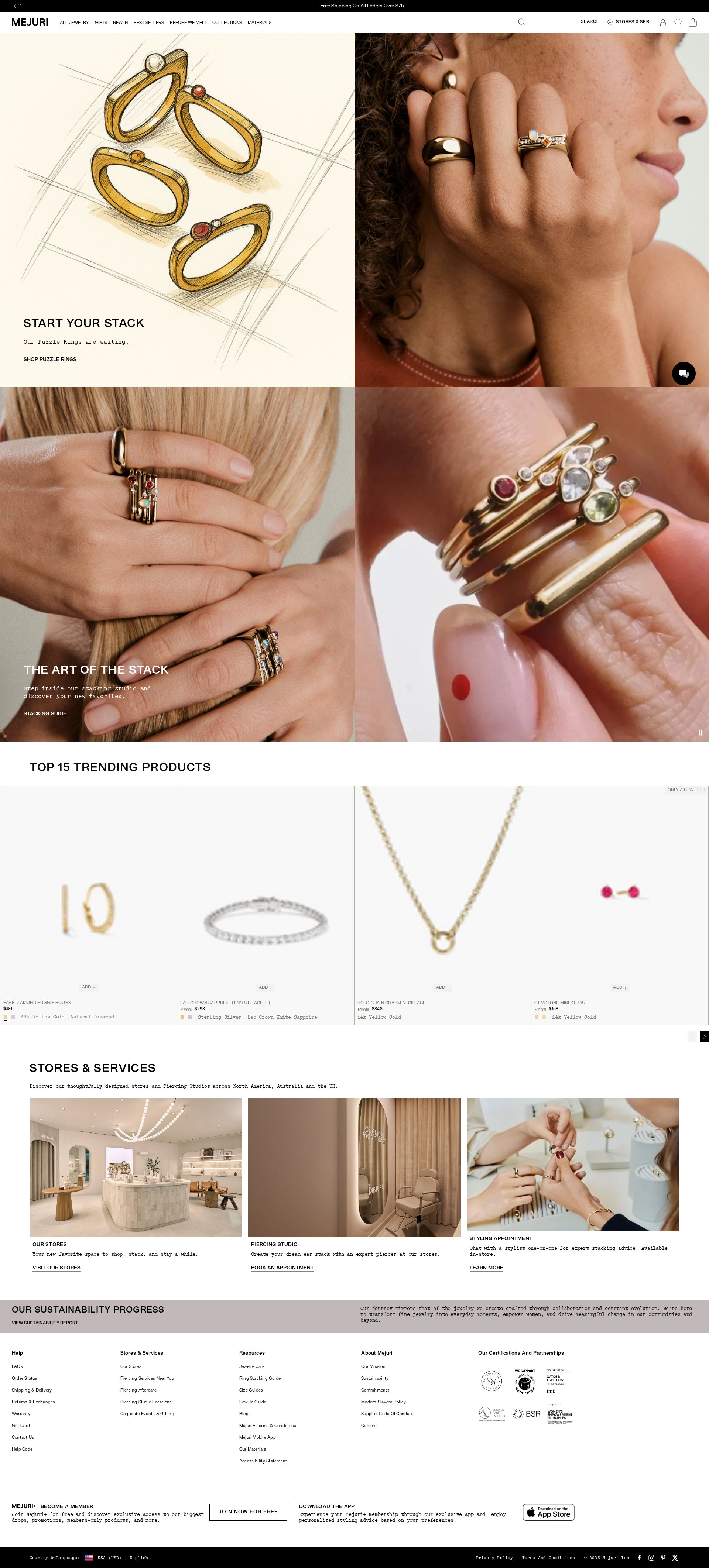 Mejuri website screenshot
