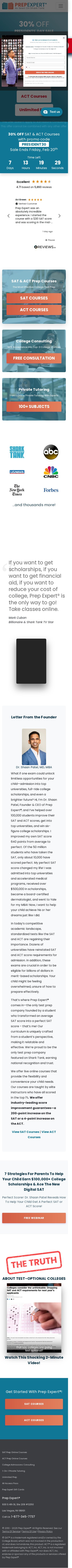 Prep Expert mobile website screenshot