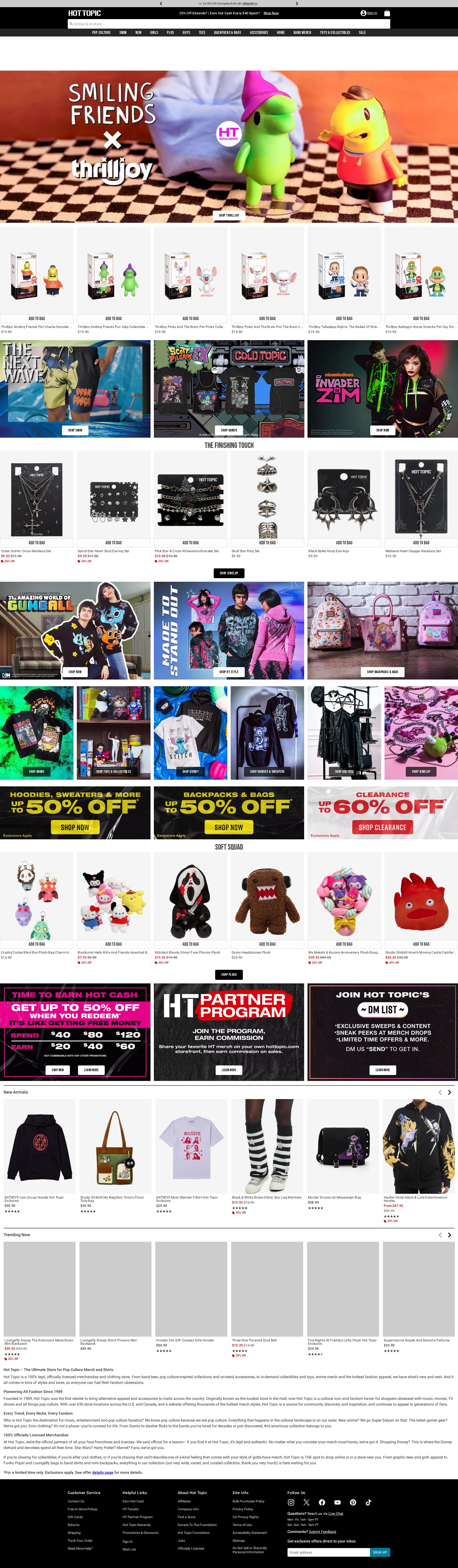 Hot Topic website screenshot