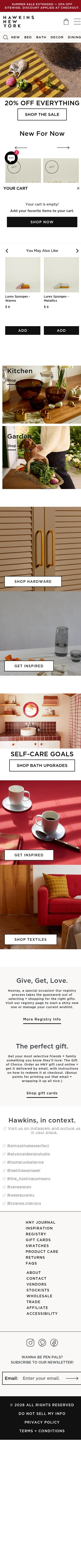 Hawkins New York mobile website screenshot