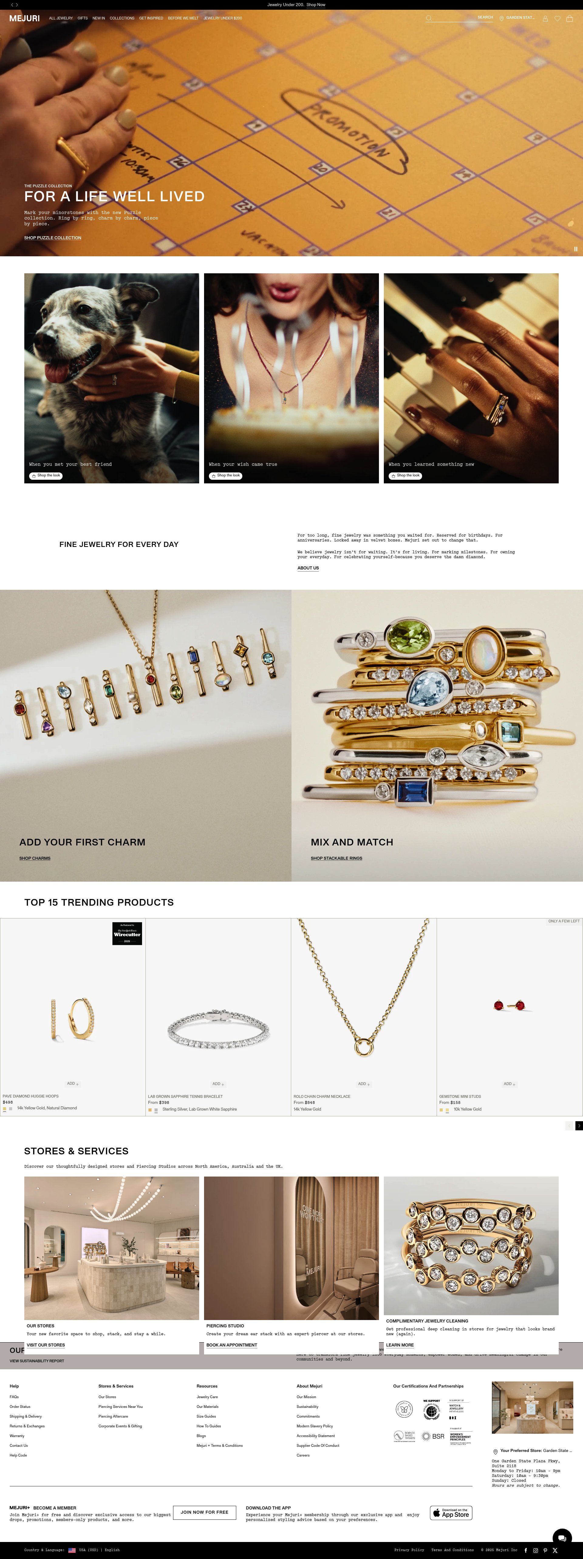 Mejuri website screenshot