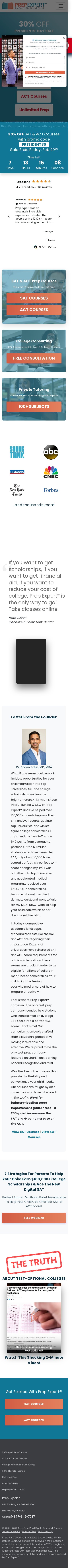 Prep Expert mobile website screenshot