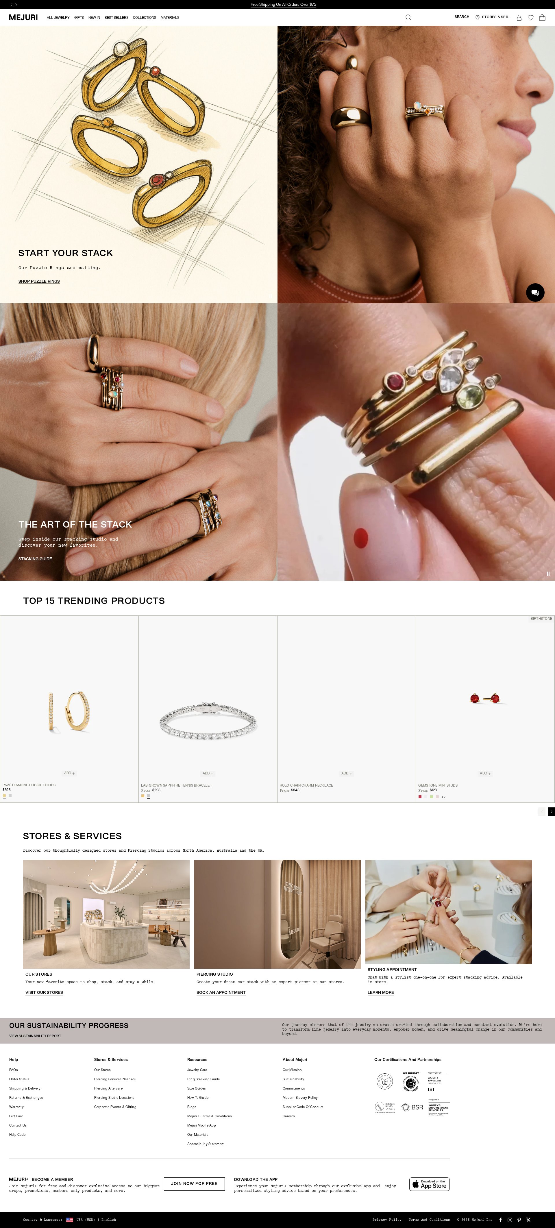 Mejuri website screenshot