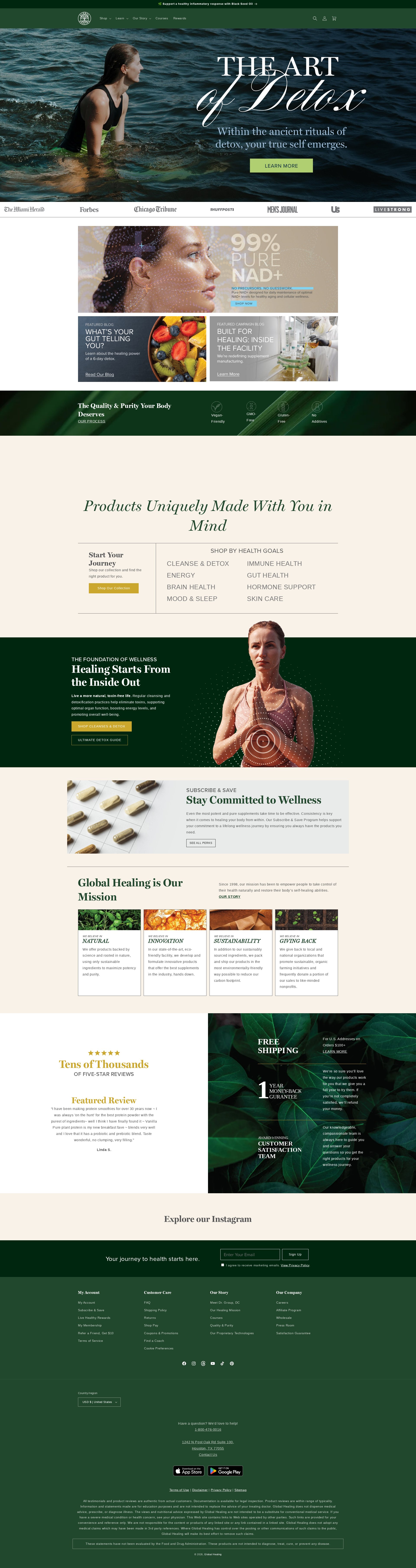 Global Healing website screenshot