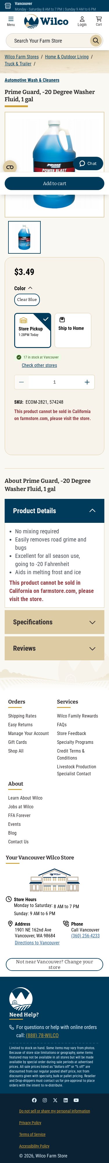 Wilco Farm Store mobile website screenshot