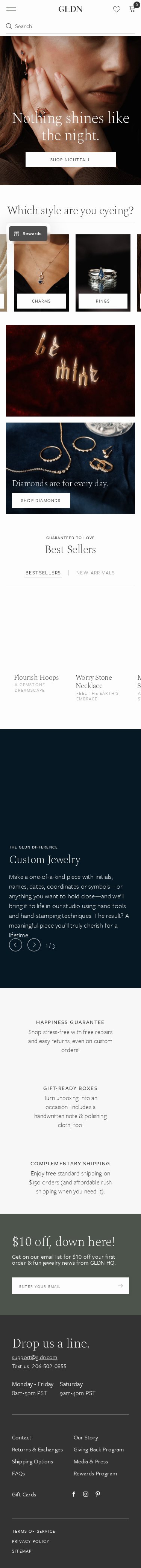 GLDN mobile website screenshot