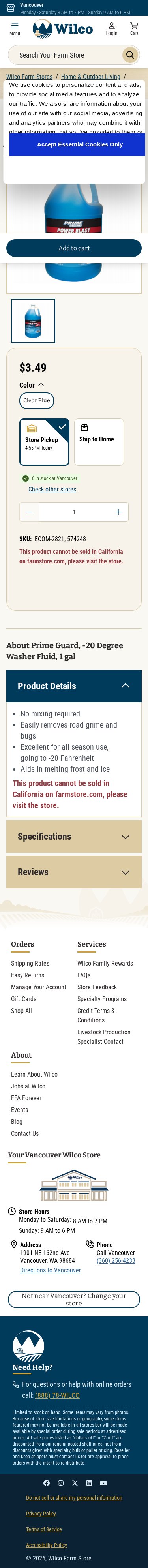 Wilco mobile website screenshot