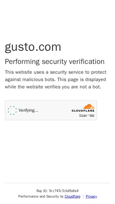 Gusto mobile website screenshot