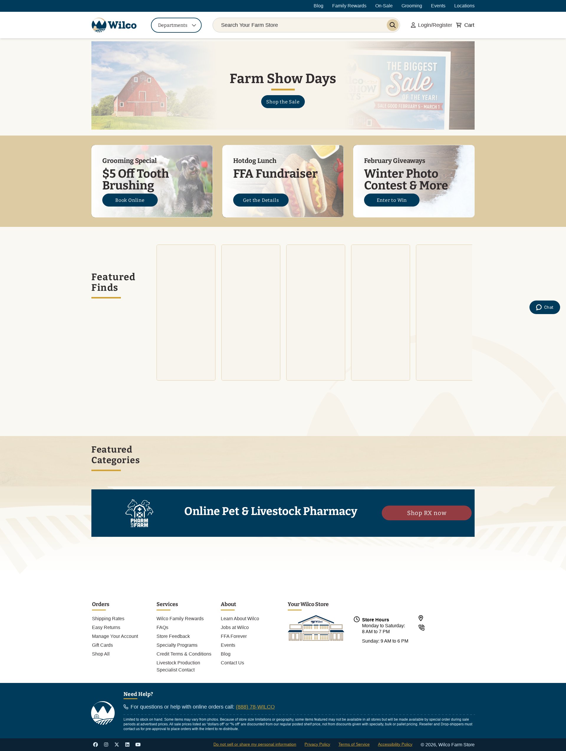 Wilco Farm Stores website screenshot