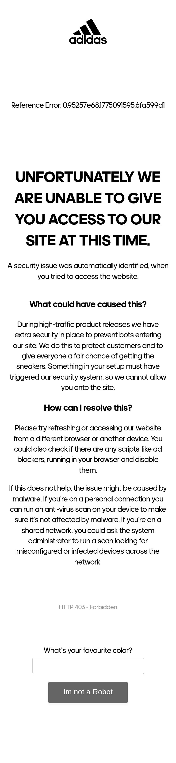 adidas AG mobile website screenshot