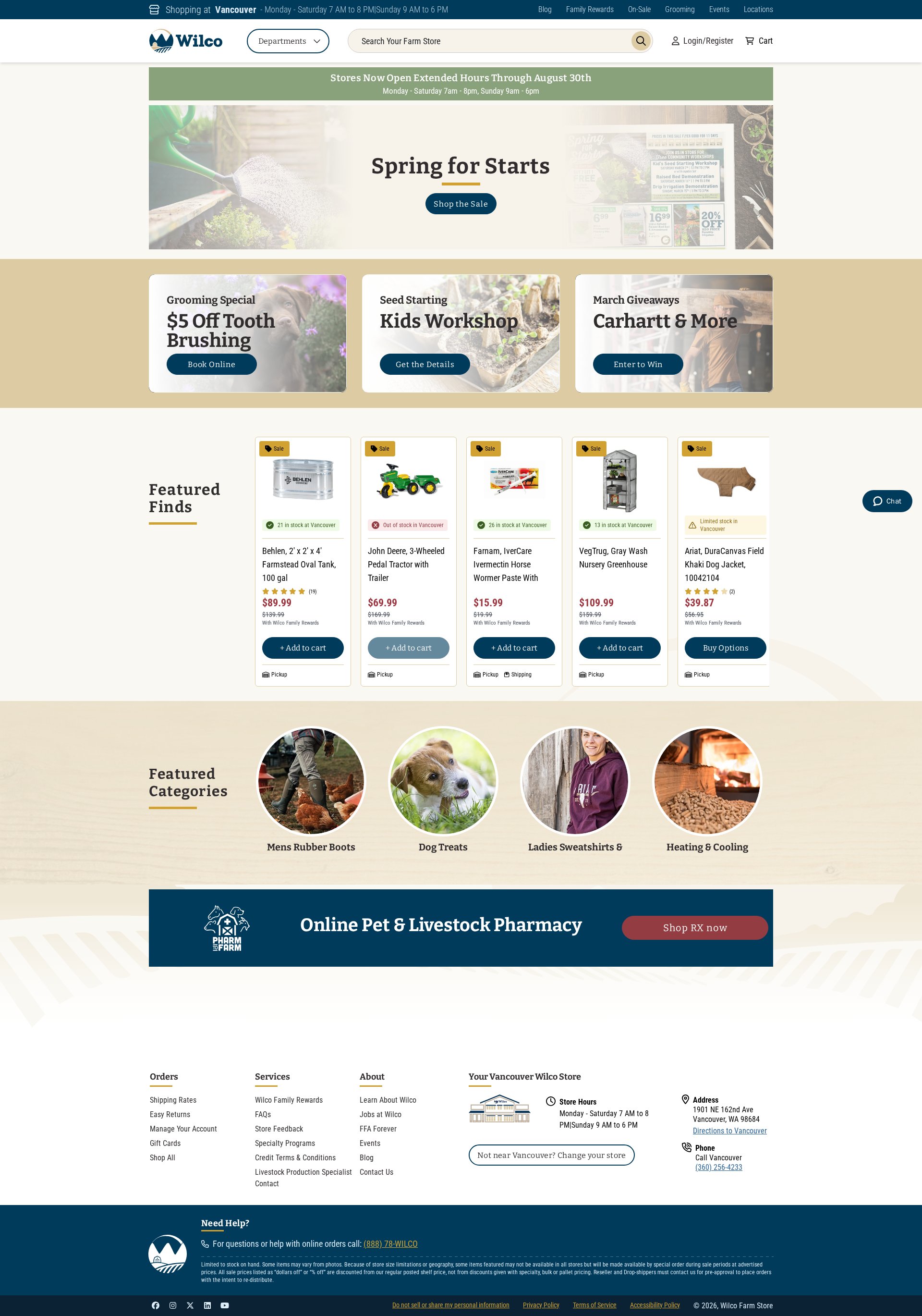 Wilco Farm Stores website screenshot